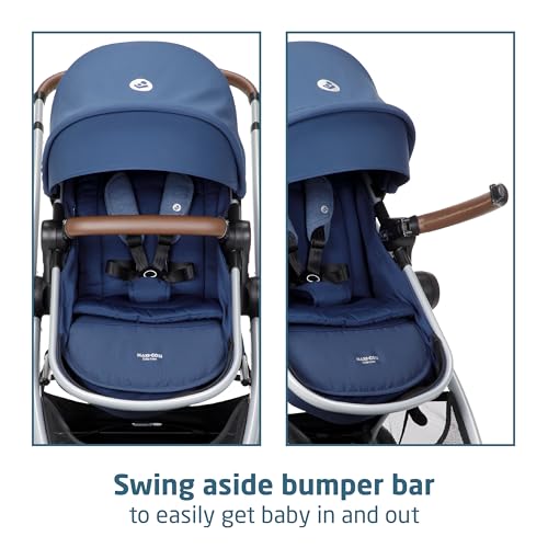 Maxi-Cosi Zelia™ Luxe 5-in-1 Modular - Baby Travel System Car Seat and Stroller, Infant Car Seat and Stroller Combo, Baby Car Seat and Stroller Combo in New Hope Navy