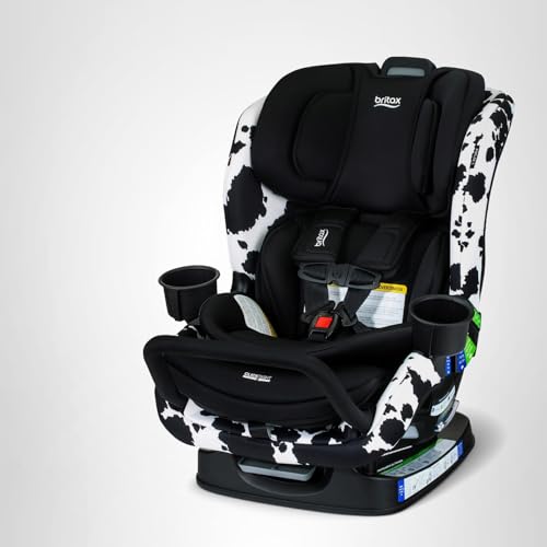 Britax Poplar S Convertible Car Seat, 2-in-1 Car Seat Extended Rear Facing, 17” Slim Car Seat Design with Fast & Easy ClickTight Installation, Anti-Rebound Bar & SafeWash Fabrics — Cowmooflage
