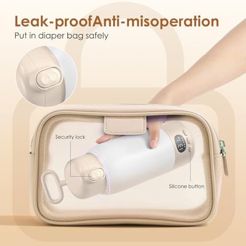SORUTO Portable Milk Warmer for Travel, 45W Fast Charging Bottle Warmer with 17oz Large Capacity, Fast Heating Breast Milk Warmer, Long Battery Life, Precise Temp Control