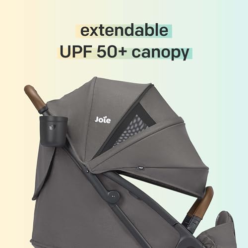 Joie Baby, Nutmeg and Rue Travel System – Travel Friendly Compact Stroller with Automatic Fold, Lightweight Car Seat & Anti-Rebound Base (Thunder)