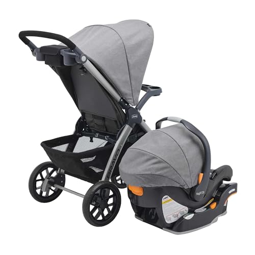 Chicco Bravo® 3-in-1 Trio Travel System, Bravo® Quick-Fold Stroller with KeyFit® 30 Infant Car Seat and Base, Car Seat and Stroller Combo | Parker