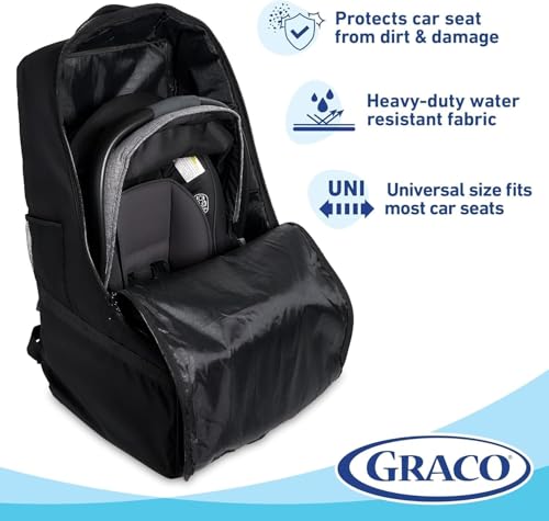 Graco Padded Car Seat Travel Bag & Infant Carrier Backpack, Black