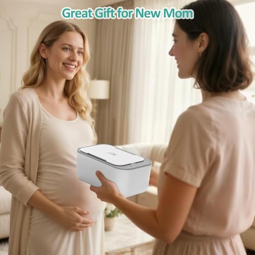 Chefhandy Baby Wipe Warmer, 3-Level Temperature Control, Silent & Even Heating, Large Capacity Wipes Dispenser for Babies & Adults, White