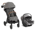 Joie Baby, Nutmeg and Rue Travel System – Travel Friendly Compact Stroller with Automatic Fold, Lightweight Car Seat & Anti-Rebound Base (Thunder)