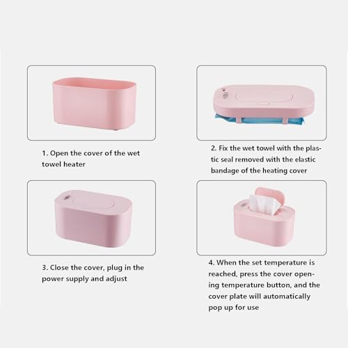 Wipes Warmer, Fast Heating Wipe Warmer and Baby Wet Wipes Dispenser for Home Use Adjustable Temperature Holds 80 Wipes, Travel Friendly with Direct Plug-in Power
