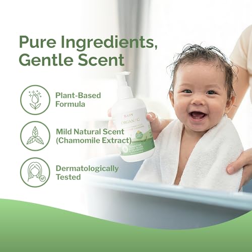 Organyc Baby Shampoo & Body Wash with Skin-Nurturing Cotton Seed Oil, Gentle Kids Body Wash, Naturally Formulated Baby Essentials, 8.5 fl oz