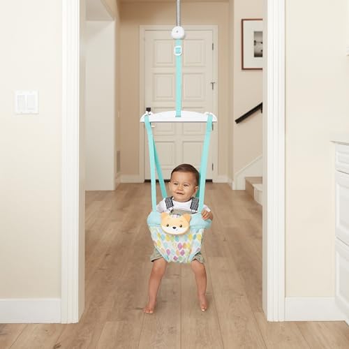 Infantino 2-in-1 Music & Lights Fox Doorway Jumper, Engaging Activity Jumper with Adjustable Strap & Motion-Activated Sounds for Babies 4 Months+