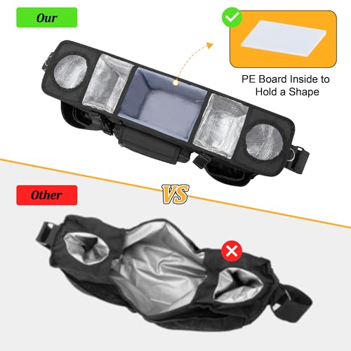 GRAOSO Parent Console Stroller Organizer Compatible with WONDERFOLD W4, with Four Insulated Cup Holders, a Removable Cooler Bag, Special Board Design Make It Not Easy Collapse and Tilting, Black