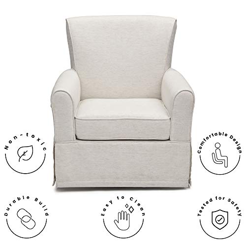 Delta Children Upholstered Glider Swivel Rocker Chair, Sand