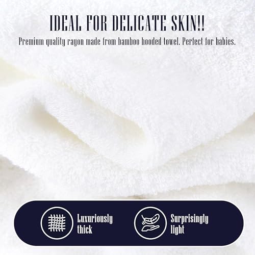 BAMBOO QUEEN 2 Pack Baby Bath Towel - Rayon Made from Bamboo, Ultra Soft Hooded Towels for Babies,Toddler,Infant - Newborn Essential -Perfect Baby Registry Gifts for Boy Girl