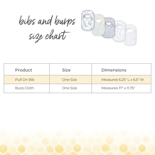 Burt's Bees Baby 100% Organic Cotton Burp Cloths, 17x11.75 in, 5-Pack
