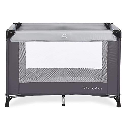Dream On Me Nest Portable Baby Playard, Lightweight Foldable Travel Play & Nap Space with Carry Bag, Breathable Mesh Sides for Infants & Toddlers, Compact Indoor Outdoor Use, Grey