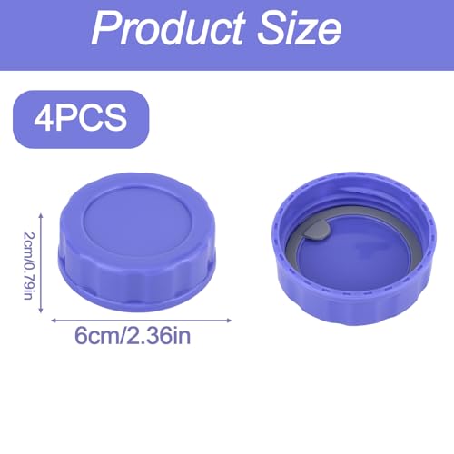 4pcs Baby Bottle Caps Compatible with Pigeon & Lansinoh Bottles, Leak-Proof Travel & Storage Lids Replacement (Purple)