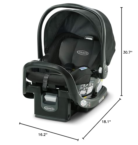Graco® SnugRide SnugFit Infant Car Seat, Baby Car Seat with Anti Rebound Bar for Extra Safety, No-Rethread Harness, LATCH Equipped Carseat, Baby Essentials, Gift for New Parents, Gotham