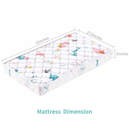 Letmxiu 5" Crib Mattress and Toddler Mattress, Dual-Sided and Firm, Hypoallergenic Crib Mattress, Fits Standard Crib and Toddler Bed