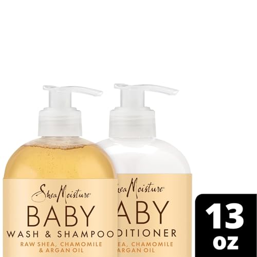 SheaMoisture Baby Body Wash & Shampoo + Curls & Coils Conditioner, 13 Oz Ea