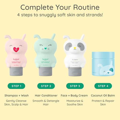 Bubbsi Newborn Baby Body Lotion - Deeply Moisturizing Whipped Organic Coconut Oil for Baby Skin, Vegan Toddler Moisturizer with Shea Butter, Vitamin E, Natural Scent (Refillable, 8oz)