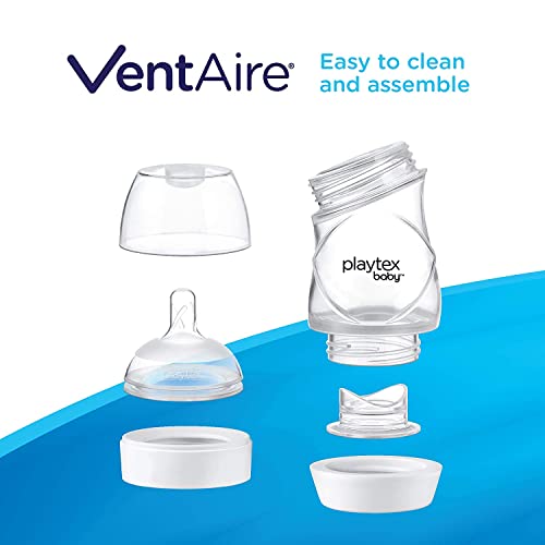 Playtex Baby VentAire Complete Tummy Comfort Baby Bottle, 9 Oz (3 Count), Anti-Colic & Anti-Reflux Bottles for Newborn and Breastfeeding Babies, Feeding Essentials