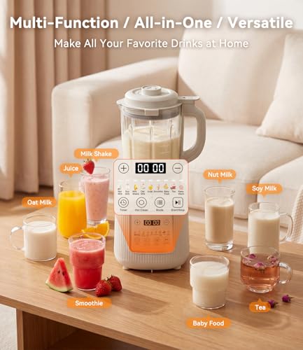 Encyclpo Nut Milk Maker Machine, 59.18 oz Automatic Nut Milk Maker with 11-in-1 Programs, Soy Milk Maker & Baby Food Maker, Detachable Glass Pitcher, Auto Clean, Delay Start, Keep Warm, LED Display