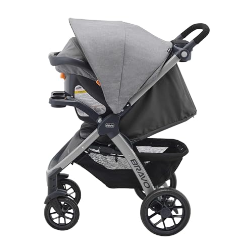 Chicco Bravo® 3-in-1 Trio Travel System, Bravo® Quick-Fold Stroller with KeyFit® 30 Infant Car Seat and Base, Car Seat and Stroller Combo | Parker