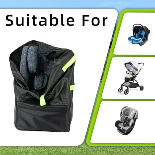 Car Seat Travel Bag for Airplane,Double Waterproof Oxford Gate Check Bags for Most Infant Carseat,Infant Carriers,Booster Seats,with Padded Backpack Shoulder Straps (Car Seat StorageBag, 85x43x43cm)