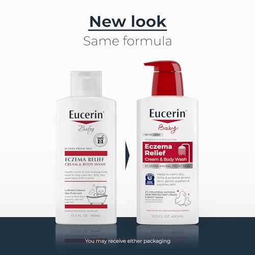 Eucerin Baby Eczema Relief Cream Body Wash, Fragrance Free Eczema Body Wash for Babies with Colloidal Oatmeal, 13.5 Fl Oz Bottle