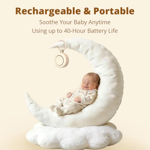 Portable White Noise Sounds Machine Car Seat Stroller Baby Shushing Soother 30 Soothing Sounds for Baby Kids Adults Pets 4 Timers Memory Function Brown Pink Noise Sleep Machine for Home Travel Office