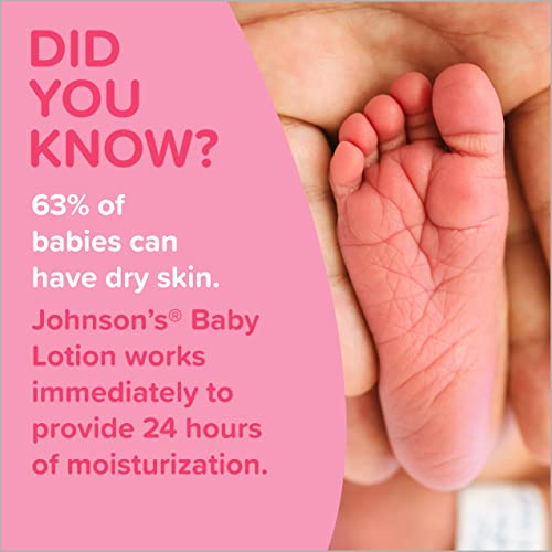 Johnson's Baby Lotion with Coconut Oil,Aloe Vera & Vitamin B5,72 HR Hydration,Skin Moisturizer,Hypoallergenic,Newborn Safe,Protects From Dryness&Strengthens Skin,Baby Essentials, 3.4 fl.oz (Pack of 3)