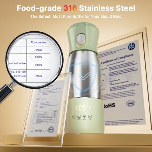 Portable Baby Bottle Warmer, 16000mAh Rechargeable Travel Milk Warmer with 7 Temp Settings, 316 Stainless Steel Fast Heating Leak-Proof Bottle Warmer for Breastmilk & Formula, Night Feeds & On the Go