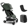 Mompush Velo Lightweight Travel Stroller, Compact & Airplane-Friendly Design with One-Hand Fold, Lie-Flat Recline from Newborn to Toddler, Includes Leather Bumper Bar, Raincover & Cup Holder