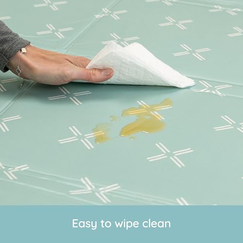 Infantino Foldable Soft Foam Play Mat, Reversible 57x57” Baby Mat for Floor Time, Lightweight, Portable & Easy to Store, Water Resistant, Wipeable, Rainbows