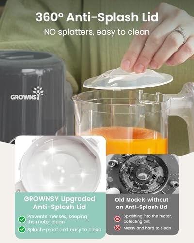 Grownsy Baby Food Maker with Steam Basket, One Step Baby Food Processor Steamer Puree Blender Grinder Mills Machine, Auto Cooking Grinding and Sterili-zing for Healthy Homemade Baby Food, Dark Grey