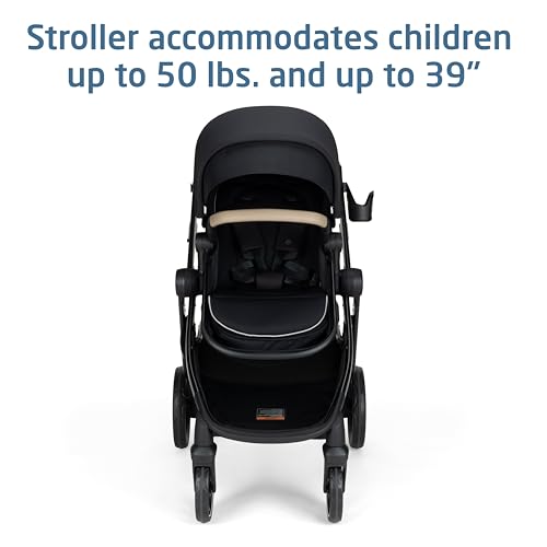 Maxi-Cosi Zelia Pro 5-in-1 Travel System with Mico Pro Infant Car Seat and Baby Stroller Combo, Reversible Seat, Large Wheels, Adjustable Handle, Newborn to Toddler, Lightweight, Caspian Caviar