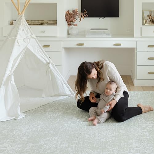 Little Landings Baby Play Mat for Floor - Eden (6x6ft) - Premium EVA Foam Play Mat for Babies & Toddlers (Ages 0-5+) - Non-Toxic Playmat for Tummy Time, Crawling & Playroom - Stylish & Comfortable