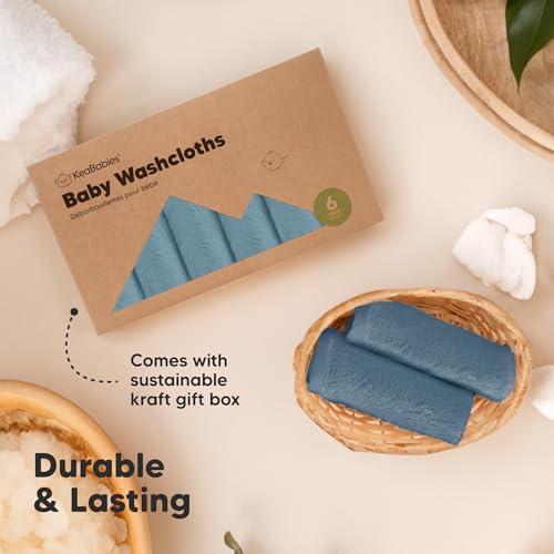 6-Pack Baby Washcloths, Soft Absorbent Washcloths for Face, Body (Depths)