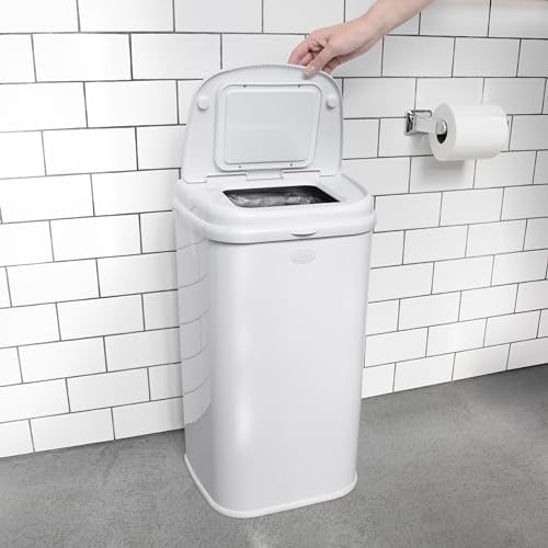 Ubbi Adult Diaper Pail, 13-Gallon Stainless Steel Incontinence Disposal Bin, Odor Locking Trash Can for Adult Diapers, Elderly Care & Caregivers, No Special Bags Required, White