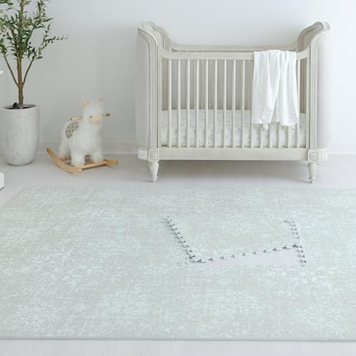 Little Landings Baby Play Mat for Floor - Eden (6x6ft) - Premium EVA Foam Play Mat for Babies & Toddlers (Ages 0-5+) - Non-Toxic Playmat for Tummy Time, Crawling & Playroom - Stylish & Comfortable