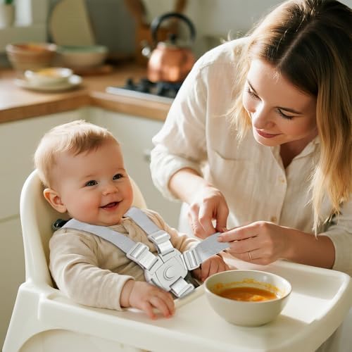 High Chair Straps Replacement Compatible with Graco Highchairs, Replacement Harness Straps for Most 5 Point High Chairs, Adjustable Universal High Chair Belt