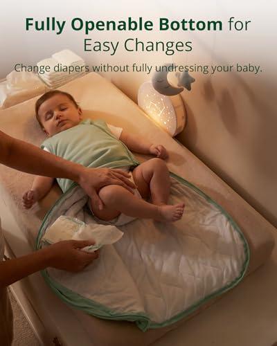 EARTH PENGUIN Soft Bamboo Viscose Baby Sleep Sack 6-18 Months, 1.0 TOG Baby Sleeping Bag 2 Pack, Cozy Baby Wearable Blanket 2-Way Zipper