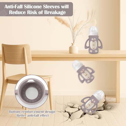 BUSOHA 3 Pack Silicone Sleeves for Pigeon 8oz Baby Bottle