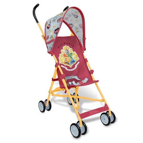 Harry Potter Umbrella Stroller for Toddlers – Lightweight Foldable Travel Stroller with 3-Point Harness, Locking Wheels, Adjustable Canopy, Compact & Portable