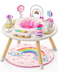 Little Acorn, 4-in-1 Baby Activity Center | Montessori-Inspired Design | 8 Interactive Toys | Tummy Time, Exersaucer & Toddler Table | Shower Gift | Essential (Rainbow)