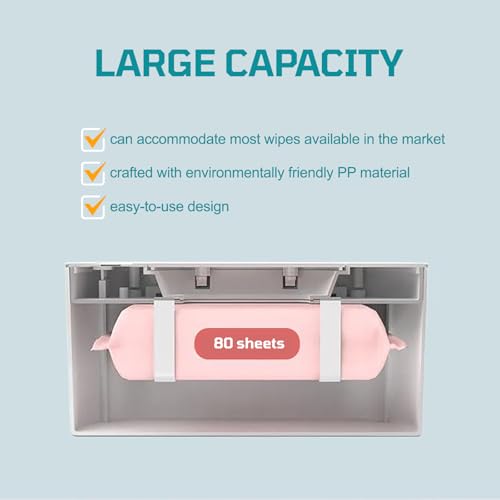 Baby Wipe Warmer, Portable USB Powered Baby Wet Wipes Dispenser Holder with Temperature Control, Paper Towel Heater for Home, Car, Travel (White)