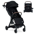 Britax Juniper Compact On-the-Go Stroller, Effortless Fastpack System with One-Hand RapidFold, Portable & Lightweight for Travel, Built-in Carry Handle, Ventilating Fabrics, Raven Black