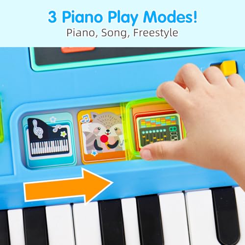 Baby DJ Activity Table for Toddlers 1-3, Baby Musical Piano Toys for 1 Year Old Boy with Music & Light Toddler Learning Educational Infant Toy 6-9-12-18 Months for 1st One Boy Girl First Birthday Gift