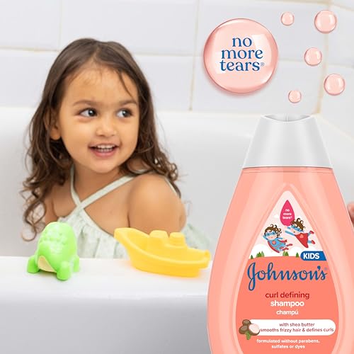 Johnson's Kids' Curl Defining Shampoo with Shea Butter, Cleanses, Smooths Frizz, & Defines Waves & Curls for 24 Hours, 13.6 fl. oz