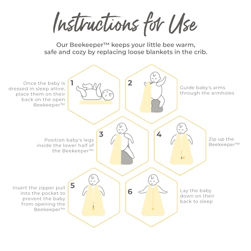 Burt's Bees Baby Beekeeper Wearable Blanket Winter, Organic Cotton Swaddle 0.5 or 1.5 TOG, Baby Infant Wearable Blanket & Essentials Shower Gift