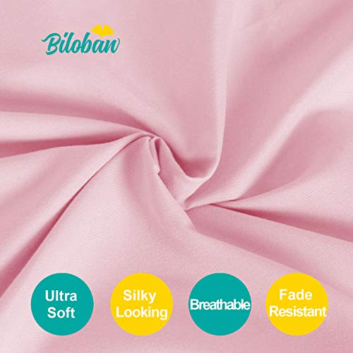 Biloban Pack and Play Sheets Fitted, 2 Pack Pack and Play Sheet Fits for Graco Pack n Play Mattress, Neutral Playard Sheets for Baby Boys and Girl, White & Pink