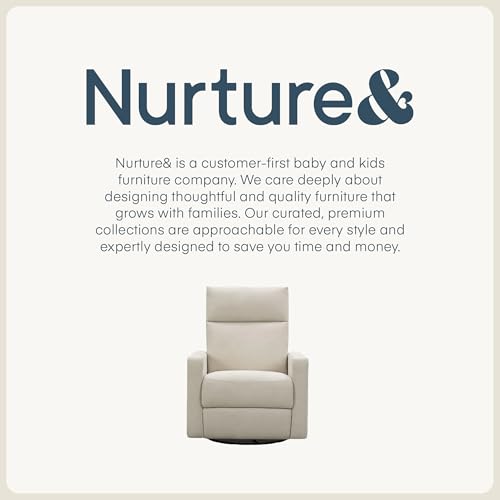 Nurture& The Glider Plus - Premium Nursery Power Recliner | Swivel Chair with Adjustable Head Support and Adjustable Lumbar Support | Built-in USB - The Ultimate Comfort for Nursing, Relaxing (Ivory)
