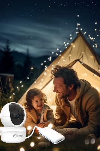 iFamily Split Screen Baby Monitor, Large Display Video Baby Monitor with 2 Cameras and Audio, Long Range, Remote pan tilt, Night Vision, Temperature Sensor, 2 Way Talk, Feeding Clock and lullabies.
